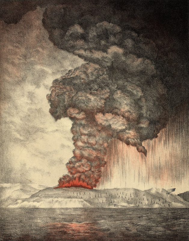 Krakatau Lithograph